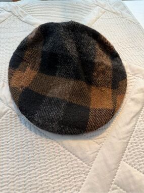 Stetson Plaid Wool Black & Brown Newsboy Cap for Kids